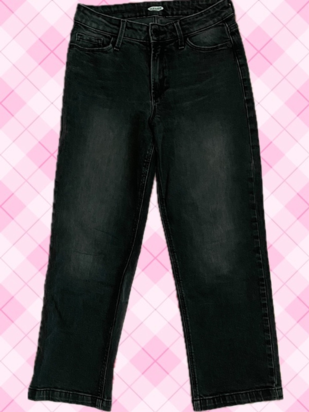 Old Navy Black High Rise Straight Leg Petite Jeans
